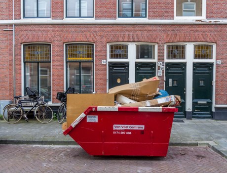Construction site with waste materials
