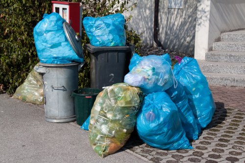 Residential and commercial skips on a Penge street